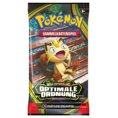 Produktbild von Pokémon Mega-Entwicklung: Optimale Ordnung – 1x Boosterpack Deutsch + Card Up Grusskarte