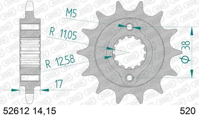 Produktbild von AFAM Standard Stahlritzel vorne 52612 - 520