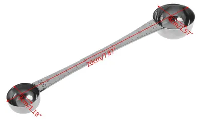 Edelstahl Doppelend-Messlöffel mit Skala, 20 cm