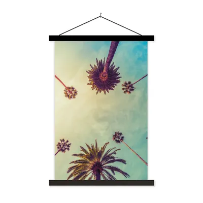 Produktbild von MuchoWow® Textilposter Palme - Himmel - Bäume - Sommer - Tropisch 60x90 cm mit schwarzem Rahmen - Poster Wohnzimmer