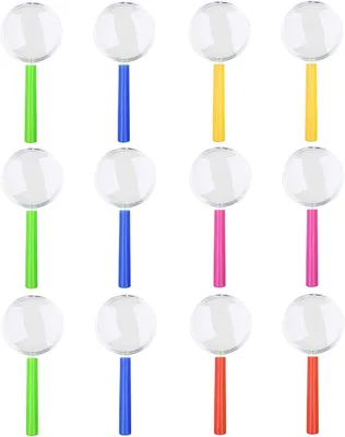 Obrázok produktu pre Zväčšovacie sklíčka, 12 kusov, farebné, 10 cm, pre deti