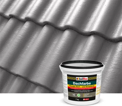 Produktbild von Isolbau Dachfarbe Betongrau 7 kg Sockelfarbe Fassadenfarbe Dachbeschichtung RAL Farbe