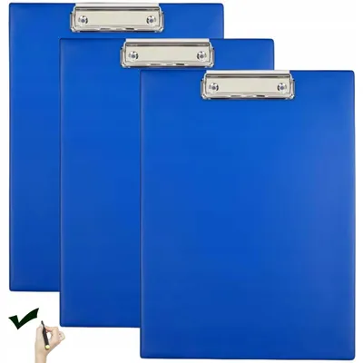Produktbild von Biurfol Klemmbrett A4 blau mit Clip für Notizen