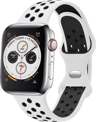 Produktbild von Strap-it Apple Watch Sportarmband (Weiß/Schwarz)