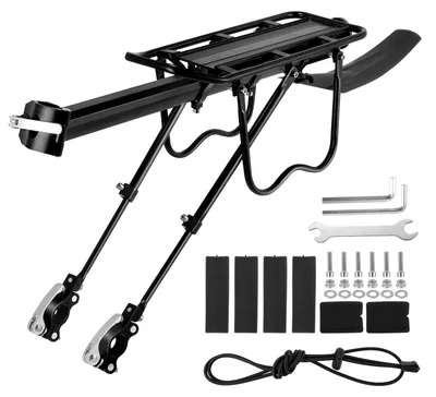 Produktbild von Universeller Gepäckträger für Mountainbikes, aus Aluminiumlegierung, mit Schutzblechen und Reflektor, Schnellspanner, für Mountainbikes von 24-29 Zoll.
