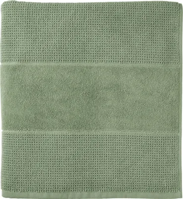 Produktbild von Schiesser Saunatuch Turin | Frottier | angesagte Reiskornoptik | 100% Baumwolle | flauschig, saugstark, farbecht  | Kordelaufhänger | 75x200cm | Grün