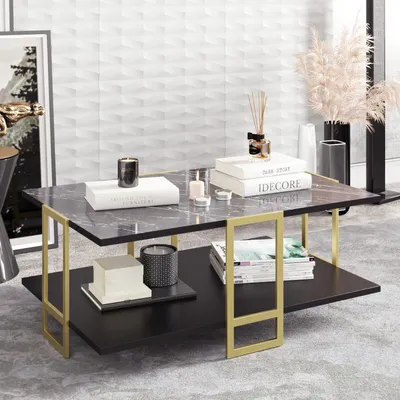 Produktbild von Skye Decor, Polka - Black, Couchtische, Gold, 91,5 x 36,6 x 61,5 cm