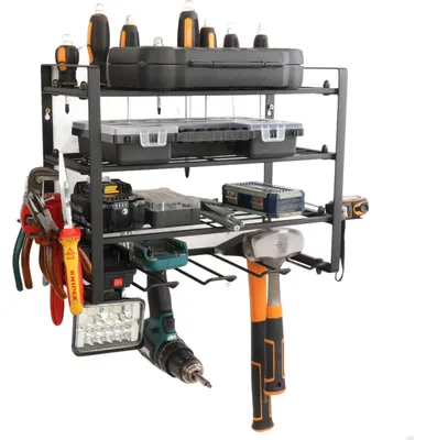Obrázek produktu pro Regál do garáže – Nástěnný kovový regál na nářadí – Robustní – 31 x 40 cm – Pro dílnu