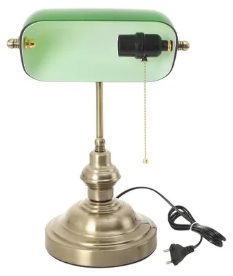 Zdjęcie produktu dla Lampa biurkowa – Lampa na biurko – Włącznik sznurkowy – 5 W AC – 60–249 lm – Bez żarówki – Klosz z tworzywa sztucznego – Zielona