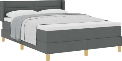 Obrázok produktu pre Posteľ s pružinovým rámom Tmavo šedá 200 x 140 cm látka