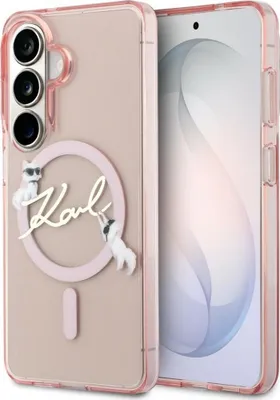 Image de Étui KARL LAGERFELD adapté au SAMSUNG S26 KLHMS26S5HKSCAP (Magnetic IML KC Script) rose