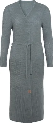 Produktbild von Knit Factory Gina Lange Strickjacke - Stone Green - 36/38