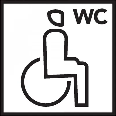 Produktbild von Dreifke® Aufkleber I Türschild Piktogramm Behinderten-WC, Folie, selbstkleben...