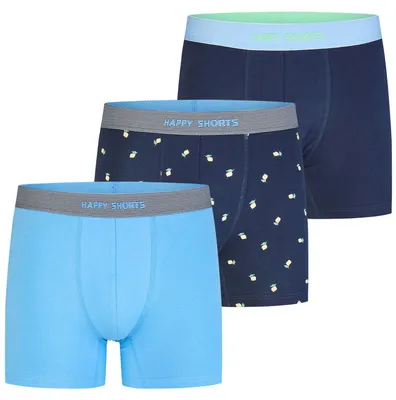 Produktbild von Happy Shorts Herren Boxer Jersey 3-Pack lemons - Größe XXL