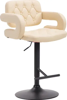 Produktbild von TPFLiving Barhocker Dubai Gestell schwarz Kunstleder Creme