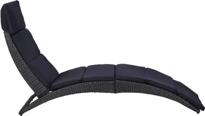 Produktbild von vidaXL Sonnenliege mit Auflage Poly Rattan Schwarz