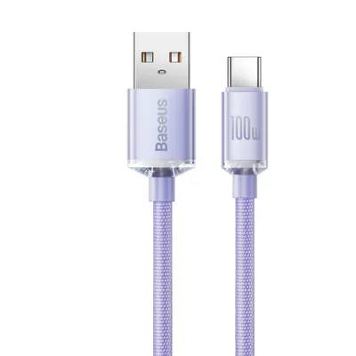 Produktbild von Baseus Crystal Shine, 1,2 m, USB A, USB C, 0,48 Gbit/s, Violett