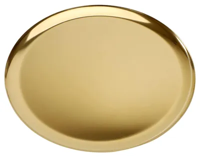 Produktbild von Runde Goldene Servierplatte - 28 cm Edelstahl Dekoteller