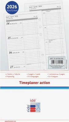 Produktbild von Wochenkalendarium 1 Woche/2 Seiten 9,3x17,2 cm 2026 Packung mit 10 Stück