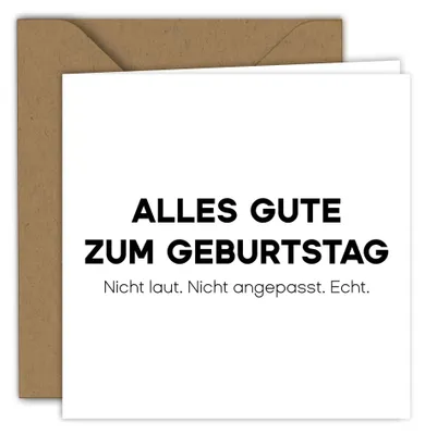 Geburtstagskarte, Faltkarte 15x15 cm, weiß, mit Umschlag