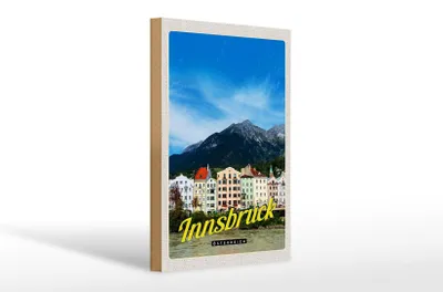 Produktbild von Holzschild Reise 20x30cm Innsbruck Gebirge Natur Stadt