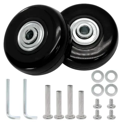 Produktbild von Ersatzrollen für Gepäck, 2er-Set, 60 mm x 18 mm, Gummiräder mit Montagezubehör