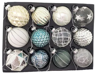 Christbaumkugeln aus Glas, 6 cm, 12er-Set, luxuriöse Weihnachtsdeko