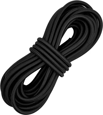 Produktbild von Elastisches Gummiseil, 10 m x 8 mm, schwarz, für Camping und Outdoor