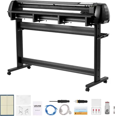 Produktbild von VEVOR Vinylschneidemaschine mit 135 cm max. Zufuhrbreite & Doppelklingen & LED-Anzeige, Plottermaschine Vinyl-Schneideplotter-Set mit Signmaster-Software, kompatibel mit Windows und macOS