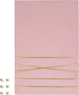 Produktbild von Famanu Fotohalter 70 x 50 cm - Rosa Pinnwand mit Samt - Für Fotos und Postkarten - Inklusive Stecknadeln