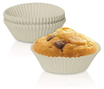 Muffin-Backformen aus Papier, 75 Stück, rund, weiß, Ø 65 mm