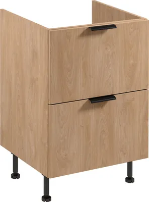 Produktbild von Spülenunterschrank 60 cm mit 2 Schubladen Küchenblock Küchenschrank, Sonoma Eiche