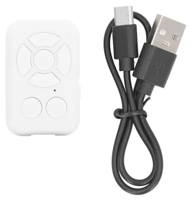 Productafbeelding van Telefoon, Bluetooth-afstandsbediening, oplaadbaar, 7 knoppen, draadloze mediacontroller voor romans, foto's, video's, volumeregeling, wit