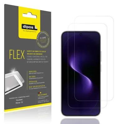 Image de 2x Film de protection d'écran pour Huawei Nova 15, recouvre 100% de l'écran, dipos Flex