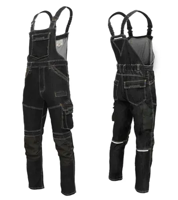 Produktbild von Arbeitskleidung Art.Mas JEANS Latzhose Arbeitshose Bundhose Schwarz Gr. M