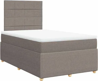 Image de vidaXL Lit Boxspring avec matelas Taupe 120x190 cm Tissu