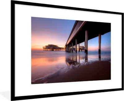 Produktbild von MuchoWow® MuchoWow® Gerahmtes Poster Meer - Brücke - Niederlande 90x60 cm - Poster mit zchwarzem Bilderrahmen - Wanddekoration - Fotos