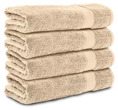 Obrázek produktu pro Komfortec sada 4 ručníků 50x100 cm, 100% bavlna, 470 g/m², froté, měkké, béžové barvy