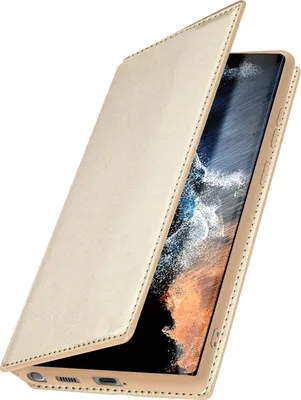 Image de Avizar, Etui Galaxy S22 Ultra Magnétique Pliable Avec Fonction Stand, Or