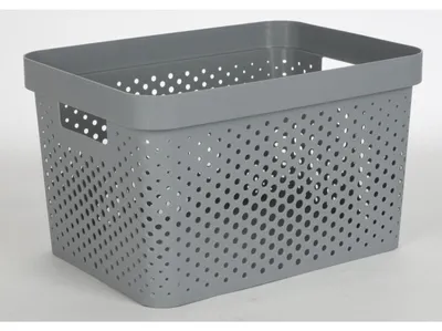 Produktbild von 12x Korb 17L Grau Aufbewahrung Körbe Spielzeugkisten Ordnung Boxen Regal Küchen