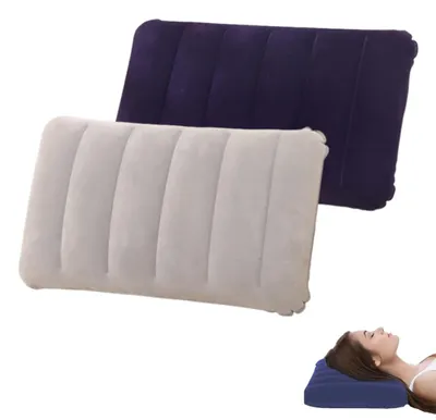 Productafbeelding van Reiskussen opblaasbaar nekkussen - Opblaasbaar kussen - 47 x 30 cm - 2 stuks - Voor strand, camping en reizen