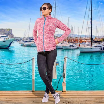 Produktbild von Nebulus Fleecejacke TANNA Damen, warme Fleece Jacke, mit langem Full-Zip Reißverschluss, P5194 - Damen, pink-malibu, L/40