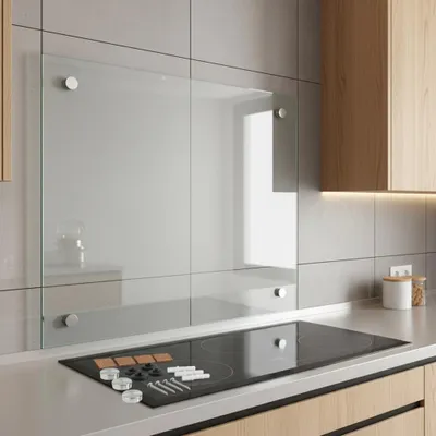 Produktbild von Mucola Küchenrückwand Spritzschutz Fliesenspiegel Küche Wandschutz Glas 6mm ESG - Glas 80x50CM