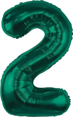 Image de Ballon en plastique, numéro 2, vert bouteille, 85 cm