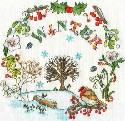 Produktbild von Auslaufmodell Bothy Threads Kreuzstich Set "Winterzeit", Zählmuster, XAL6, 24x24cm