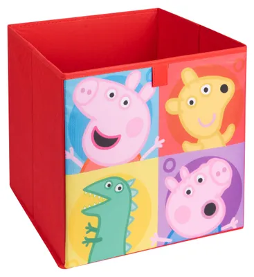Produktbild von Peppa Wutz Aufbewahrungsbox für Kinder Kinderzimmer Spielzeugkiste ideal für Kallax Regal Rot 30 x 30 x 30 cm