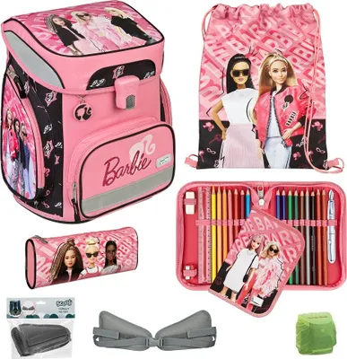 Produktbild von BARBIE Schulranzen Scooli EasyFit 6-teiliges Set mit Hüftgurt und Regenhülle