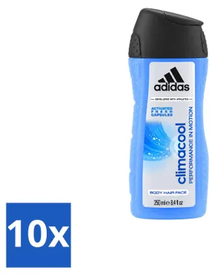 Zdjęcie produktu dla 10 sztuk żelu pod prysznic Adidas Climacool dla mężczyzn - 250 ml - zestaw ekonomiczny