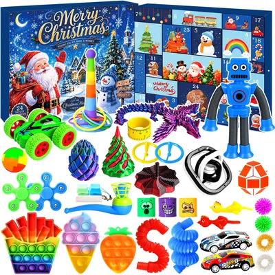Obrázok produktu pre Fidget Adventný Kalendár 2026 pre Deti 24-dňový Vianočný Odpočítavací Kalendár Vianočná Odpočítavanie Krabica pre Chlapcov a Dievčatá