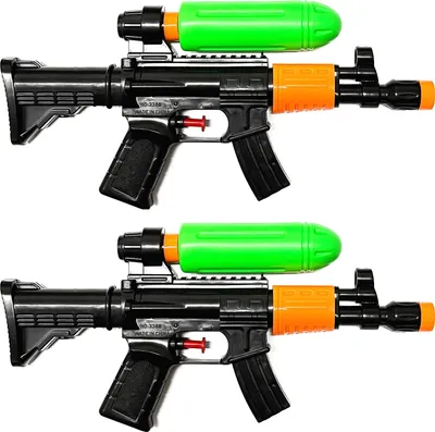 Immagine prodotto di Set di 2 pistole ad acqua con serbatoio da 75 ml, spruzzatore d'acqua, giocattolo, pistola ad acqua da 28 cm